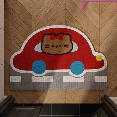 Avtomobil döşəmə paspasları — Door Mat, Multifunctional Entrance Door - red-car-4060cm-silk-circle