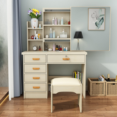 Mesa de maquillaje transfronteriza armario en un espejo push-pull venta caliente dormitorio simple moderno con armario de almacenamiento red comedor