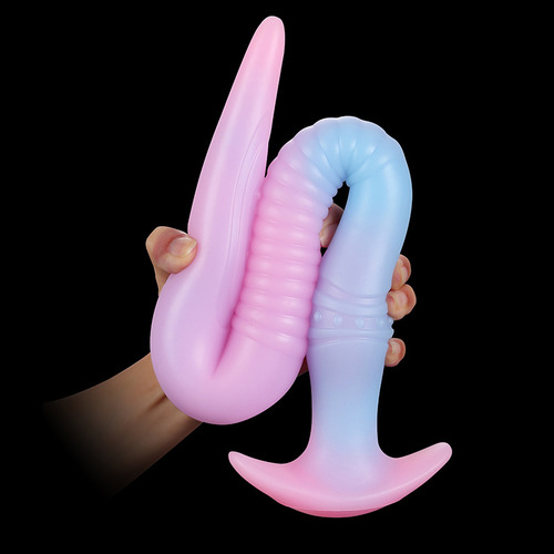 Silicone color luminous extra long eel anal plug adult products for women wearable anal expansion sex toy erotic masturbation device