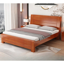 全实木中式床1.8米加厚双人床经济简约家用1.5米单人床1.2m出租房