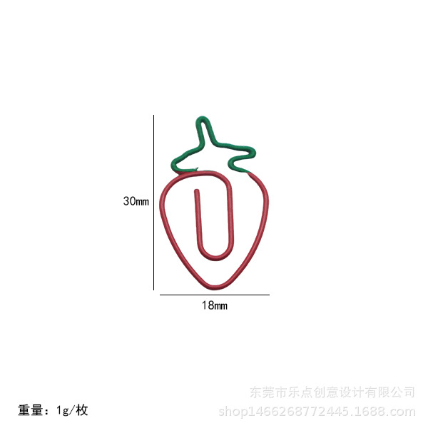 FUENTE Fábrica en stock clasificación de plástico al por mayor Clip de papel de cereza de plástico de dos colores Clip de papel de modelado de almacenamiento de Bill