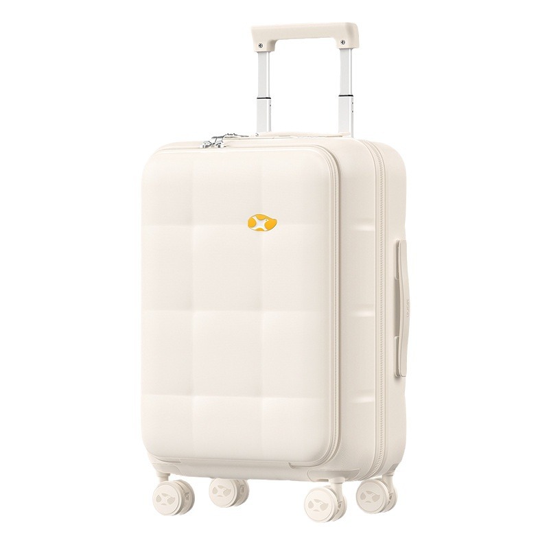 Vali nhựa PC 20 inch mở nắp trước chống va đập, có cổng USB/Type-C — Nắp trước của phiên bản thông thường 20 inch màu Mơ Kem [với giao diện USB/TypeC]