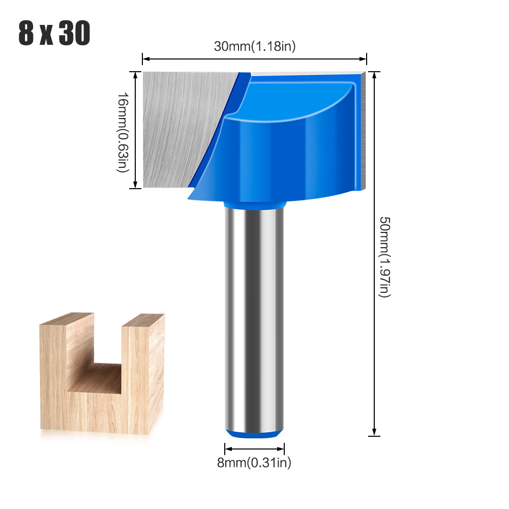 Mango de 8mm exportado a Rusia Amazon AliExpress máquina de grabado máquina de recorte cuchillo de limpieza de fondo plano 10-32mm azul
