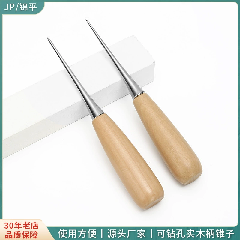 Кожаный инструмент ручной работы с ножнами шило круглое отверстие ручка из цельного дерева шило ремонт обуви сверление тысячный конус для обуви оптом