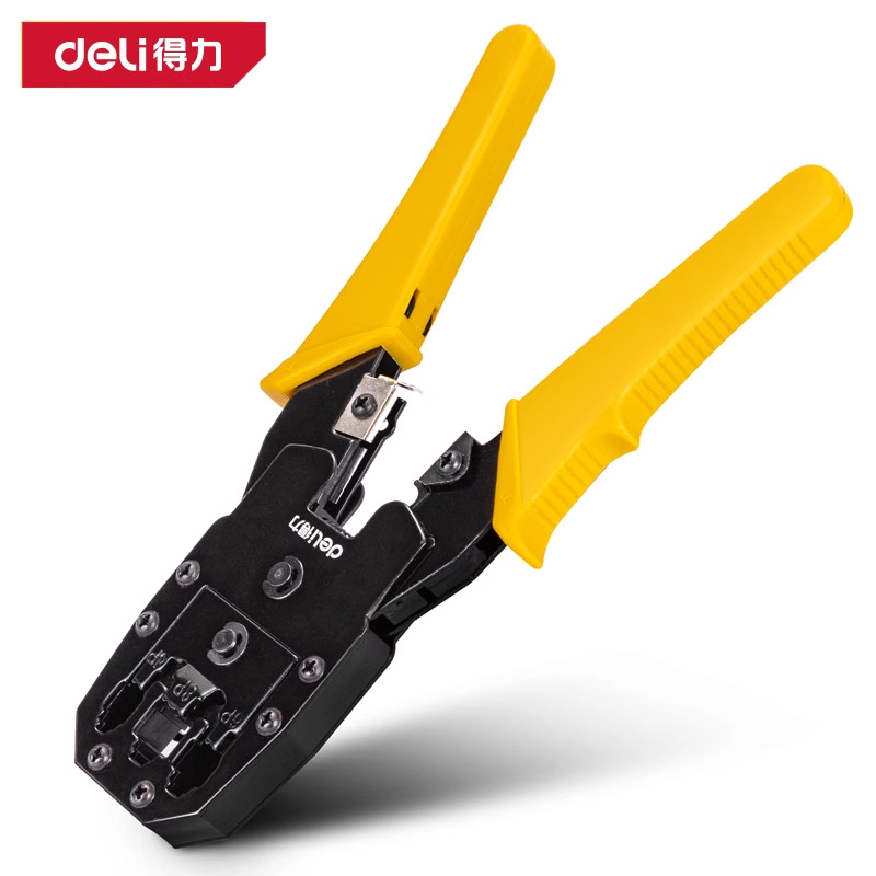 得力网线钳DL2468水晶头网络工具套装压线钳子接网线专用测试仪