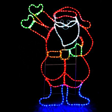 圣诞老人挥手ＬＥＤ造型灯彩虹管造型鹿老人挥手造型灯铁艺造型灯