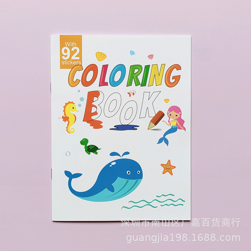 Cartoon coloring book painting stickers reward kindergarten coloring Picture Book 2-3-6 years old baby Enlightenment graffiti picture Cartoon coloring book painting stickers reward kindergarten coloring Picture Book 2-3-6 years old baby Enlightenment graffiti picture