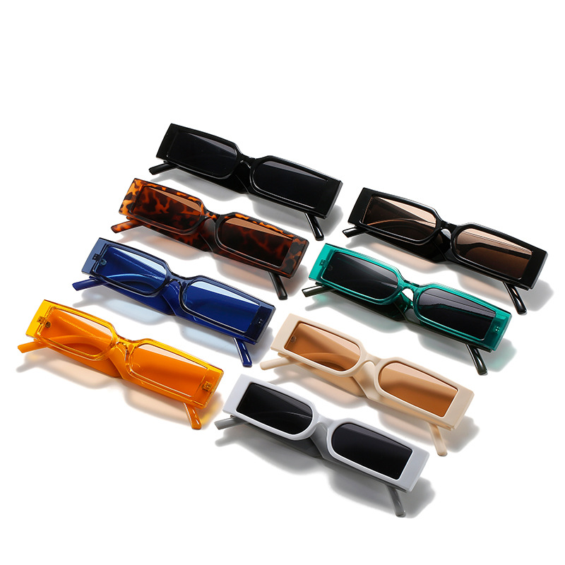 European and American Net red rectangular small frame sunglasses women ins tide sunglasses personality fashion hip-hop glasses a generation of hair