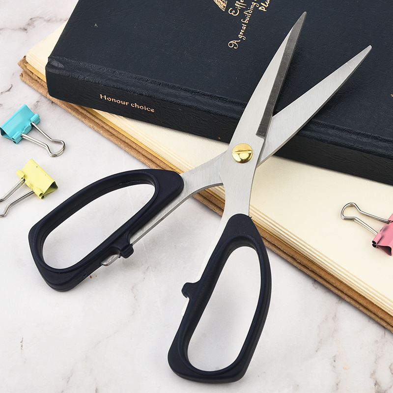 Yangjiang fábrica de tijeras de oficina de acero inoxidable al por mayor tijeras de cocina poderosas tijeras de oficina domésticas tijeras en stock