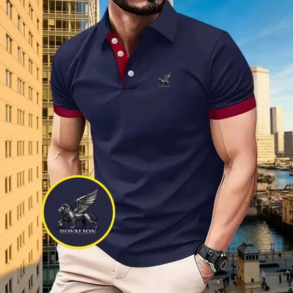 2026 Hot-Selling Summer Breathable Comfortable Polo Shirt with Steel Lion Logo Print Men's Solid Color T-Shirt Top 2026 Hot-Selling Summer Breathable Comfortable Polo Shirt with Steel Lion Logo Print Men's Solid Color T-Shirt Top