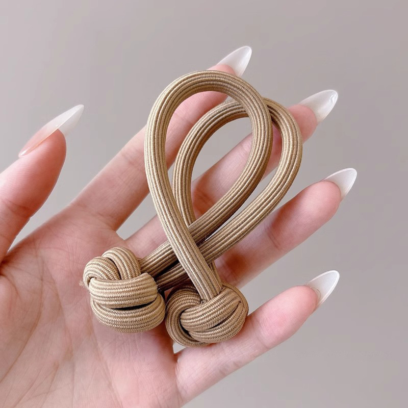 Alta elasticidad y durabilidad como correa de goma para mujeres, color curry simple, cuerda de cabello de cola de caballo alta, anillo de cabello sin heridas de alta calidad