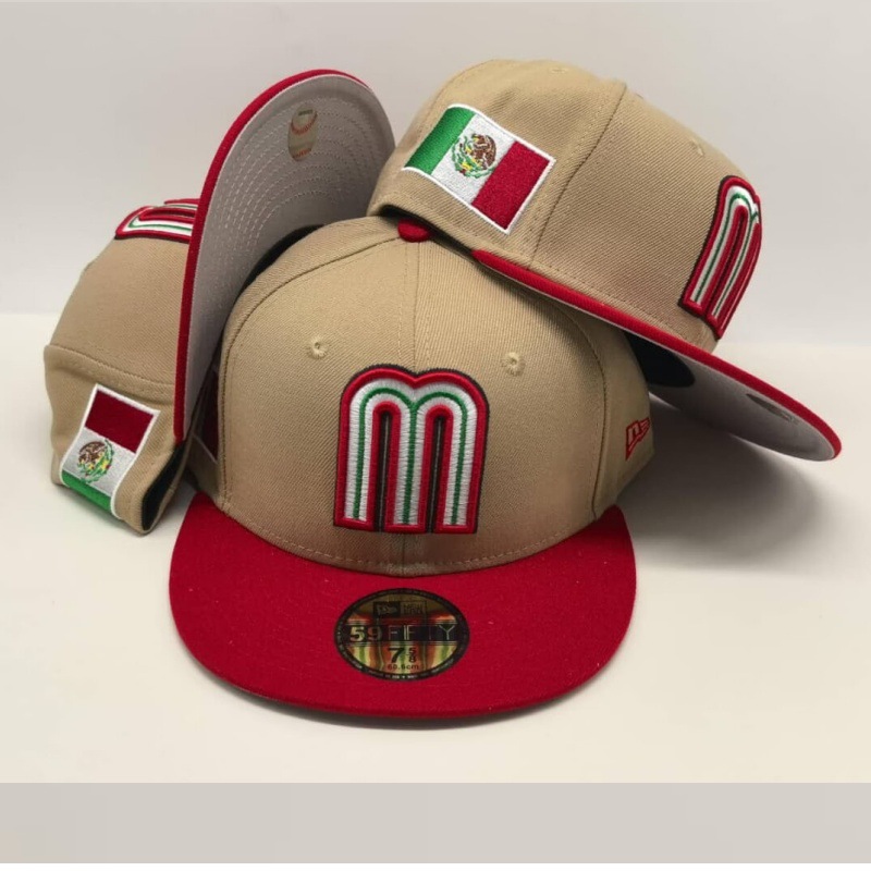 Suministro directo de fábrica Equipo nacional mexicano Bordado de viento logotipo de coche gorra de béisbol letra mMéxico estilo mexicano