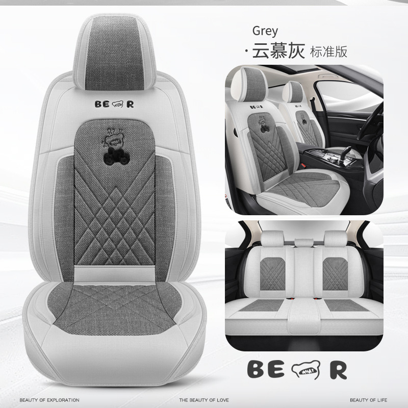 Universal – Cotton Linen Car Seat cushion, seat cover - gray