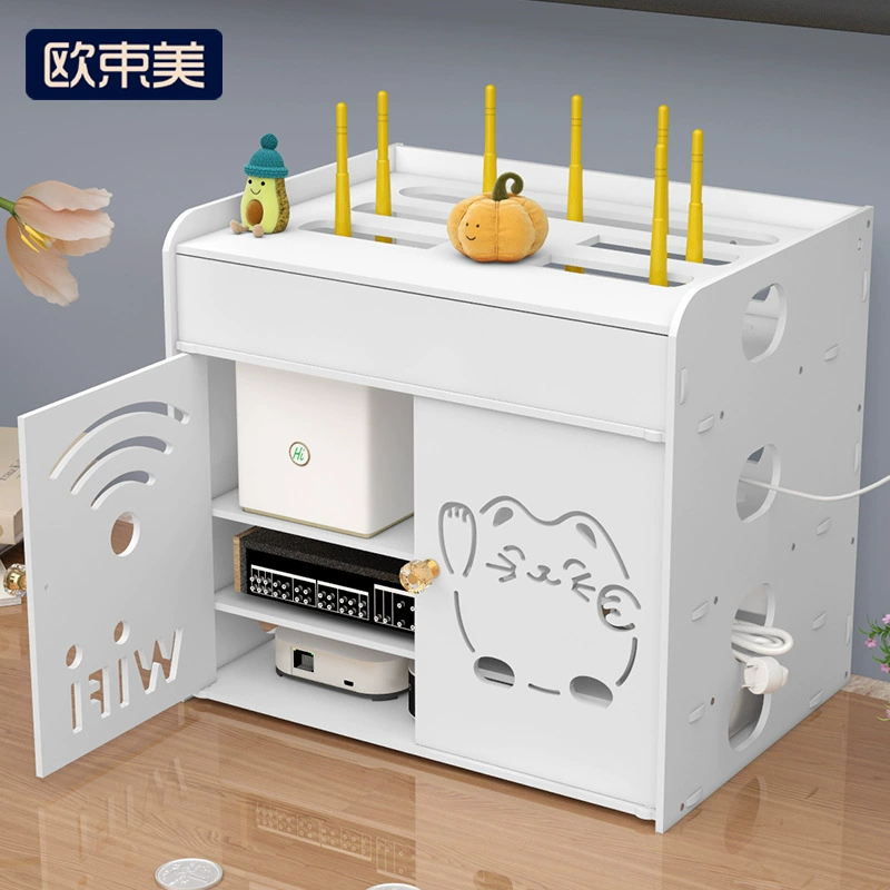 Коробка для хранения проводов маршрутизатора световой кошки настенная стена без перфорации рабочий стол беспроводной Wi-Fi приставка для хранения