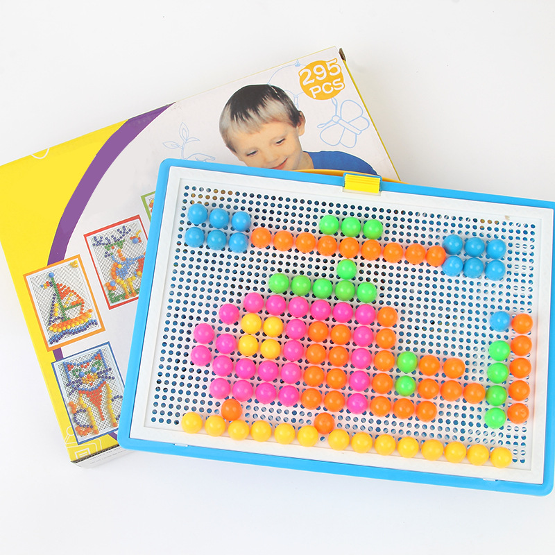 Tablero de rompecabezas combinado con forma de hongo, juguetes educativos para niños de 3 a 7 años, bloques de construcción de inteligencia para niños y niñas.