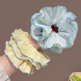 大号气质碎花大肠发圈女丸子头低马尾橡皮筋扎头发头绳优雅发饰