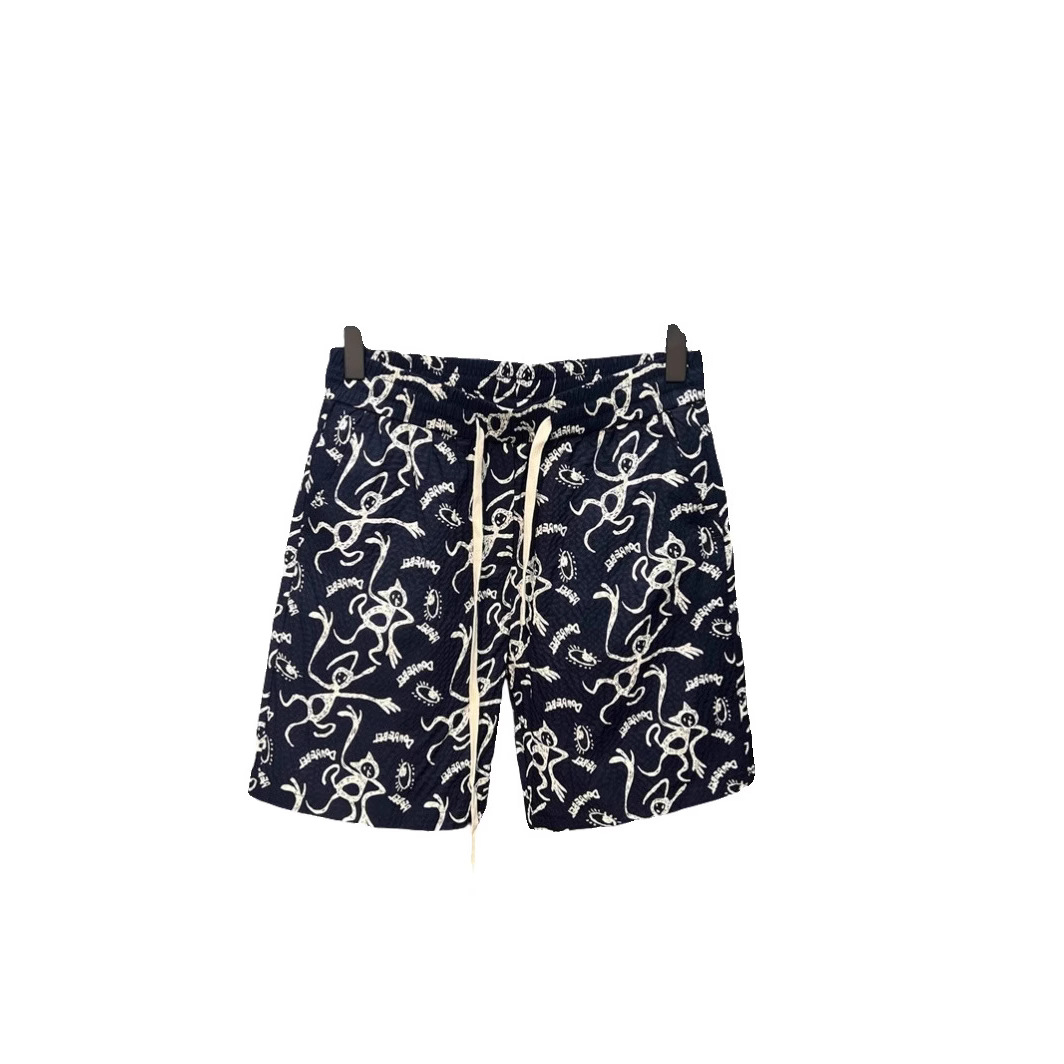Men's Floral Print Athletic Shorts Trendy Summer Casual Fashion Thin Five Point Pants Cool Versatile Beach Wear_viptrois.com