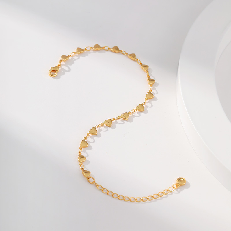 Retro Heart Shape Copper Plating Bracelets 1 Pair