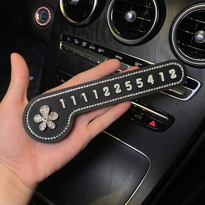 Placa de estacionamiento temporal para automóvil, placa de matrícula, decoración, transferencia creativa de automóvil, tarjeta de automóvil, placa de teléfono, automóvil de dama linda