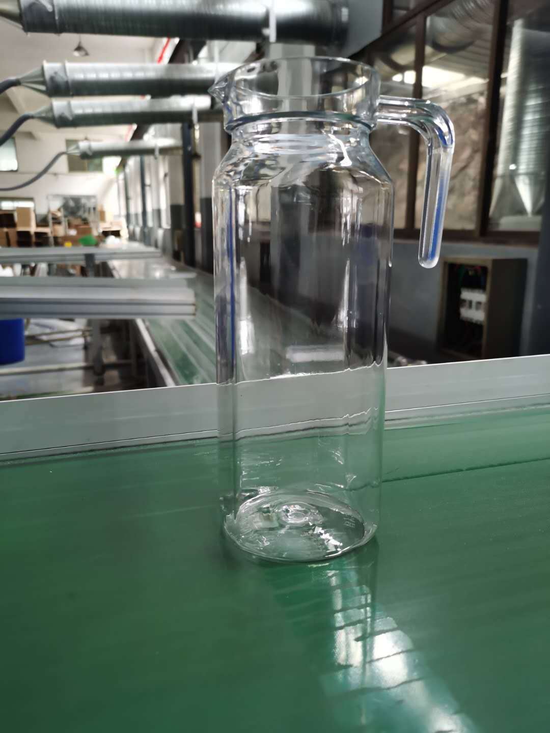 Jarra de agua fría de PC/acrílico, transparente, de plástico, con rayas octogonales, jarra de jugo gruesa, jarra de hotel resistente a caídas.