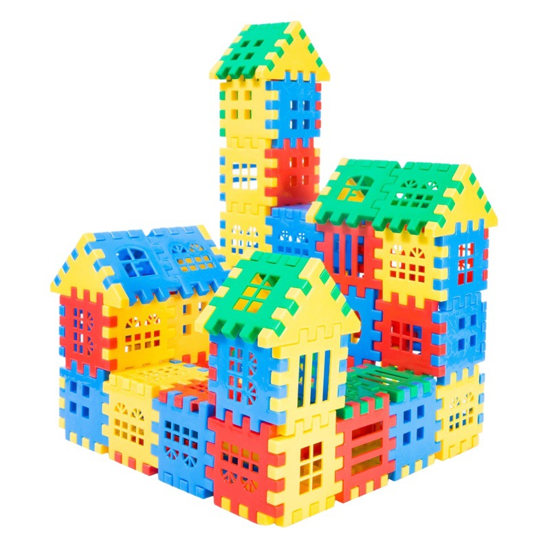 Bloques de construcción de la casa educativa para niños Bloques de construcción de bloques Montaje de Kindergarten Niños y niñas Educación temprana Juguetes educativos de plástico