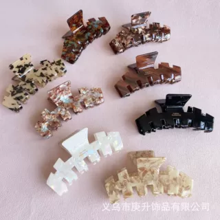 跨境可定制醋酸大号鲨鱼夹发夹后脑勺抓夹精致发卡头饰发抓高级感
