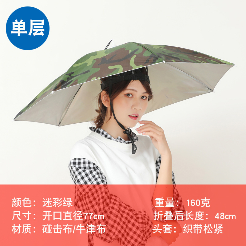 伞帽头戴雨伞防雨防晒雨伞户外钓鱼专用雨伞采茶斗笠头戴伞帽批发|undefined