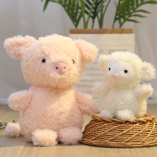 Curly Owl Cute Pet Doll Plush Toy Pink Pig Chicken Rabbit Doll Wedding Throwing Doll Event Gift