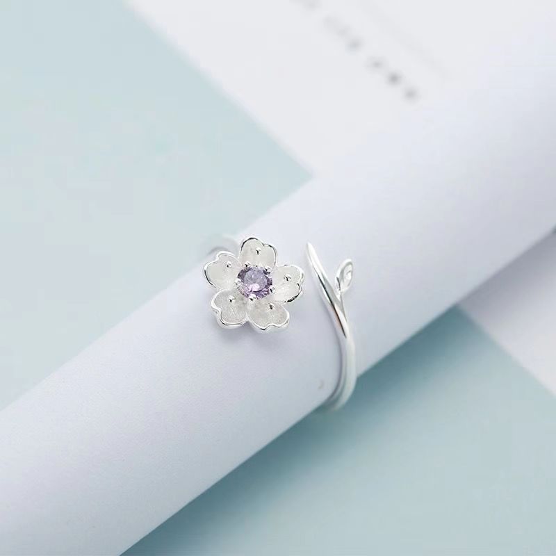 軽奢氷河超白ジルコンブルーリング女性向けニッチデザイン人差し指リングシンプル高級感指輪卸売