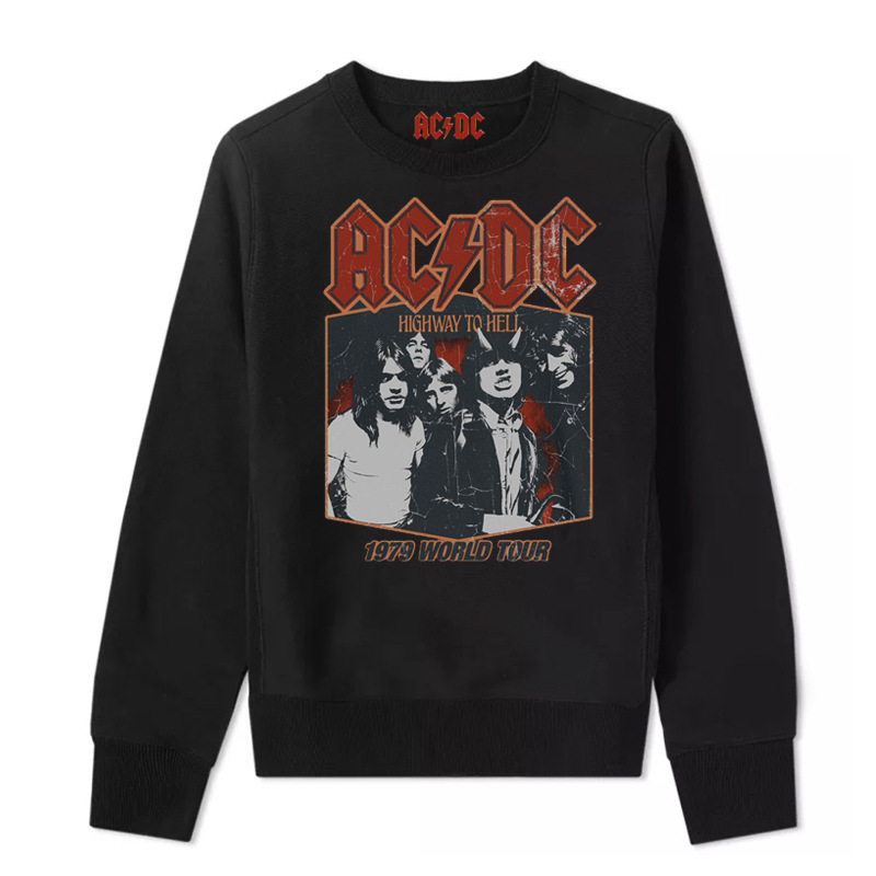 ACDC band rock long sleeve men's sweater autumn and winter top clothes retro thick loose sweater ACDC band rock long sleeve men's sweater autumn and winter top clothes retro thick loose sweater