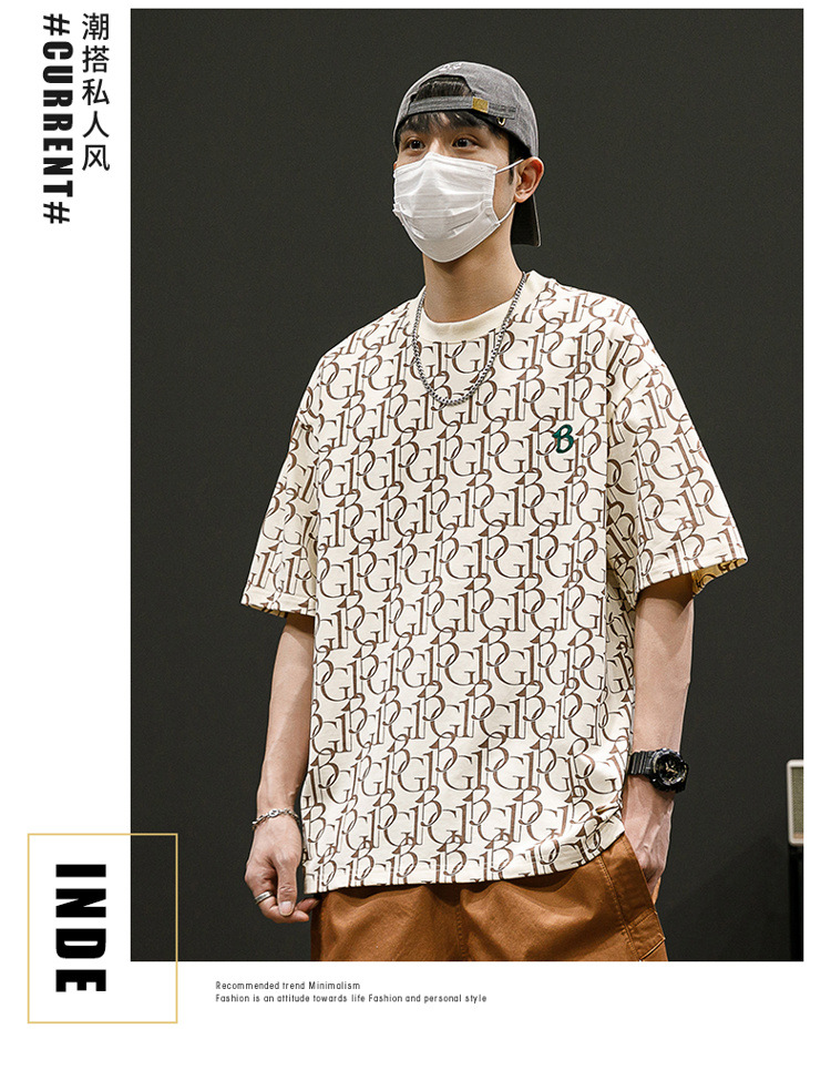 短袖t恤男士夏季新款圆领大码青年美式复古冰丝棉半袖T恤上衣男款详情16