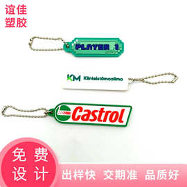 文创平面钥匙扣平面定制印刷logo个性PVC软胶挂件企业推广礼品