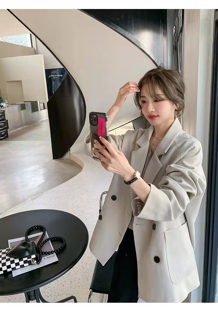 Chaqueta blazer casual para mujer corte holgado estilo coreano_voghion.com