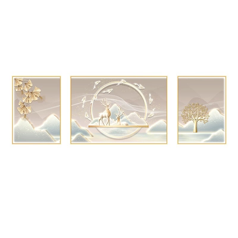 客厅装饰画高级感大气靠山画铝合金框沙发背景墙挂画壁画轻奢|undefined