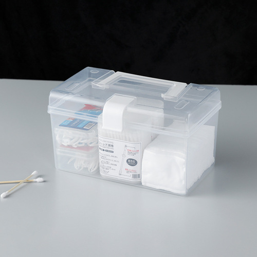 Household transparent storage box desktop plastic storage box portable storage box small box storage box medicine box storage box