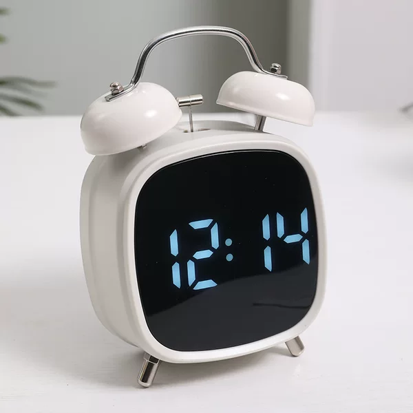 Creative large volume metal strong bell clock LED clock wake-up difficult multi-function clock GH8032 bell clock