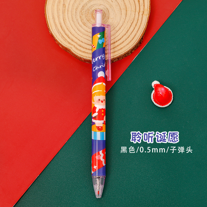 Hangsu オリジナルクリスマスプレスゲルペンかわいいクリスマス文具漫画署名ペン試験筆記ペン|undefined