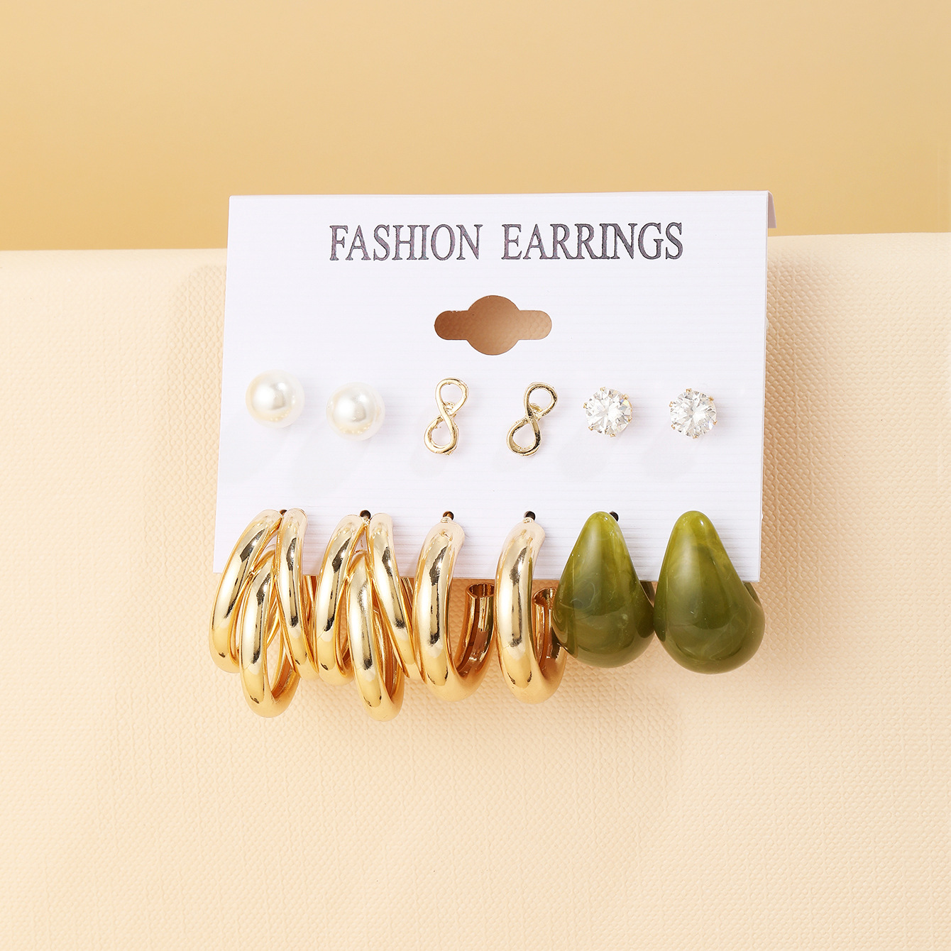 Simple Acrylic Earrings Lucky Figure 8 Earrings Set 6 Pairs Wholesale Nihaojewelry display picture 3