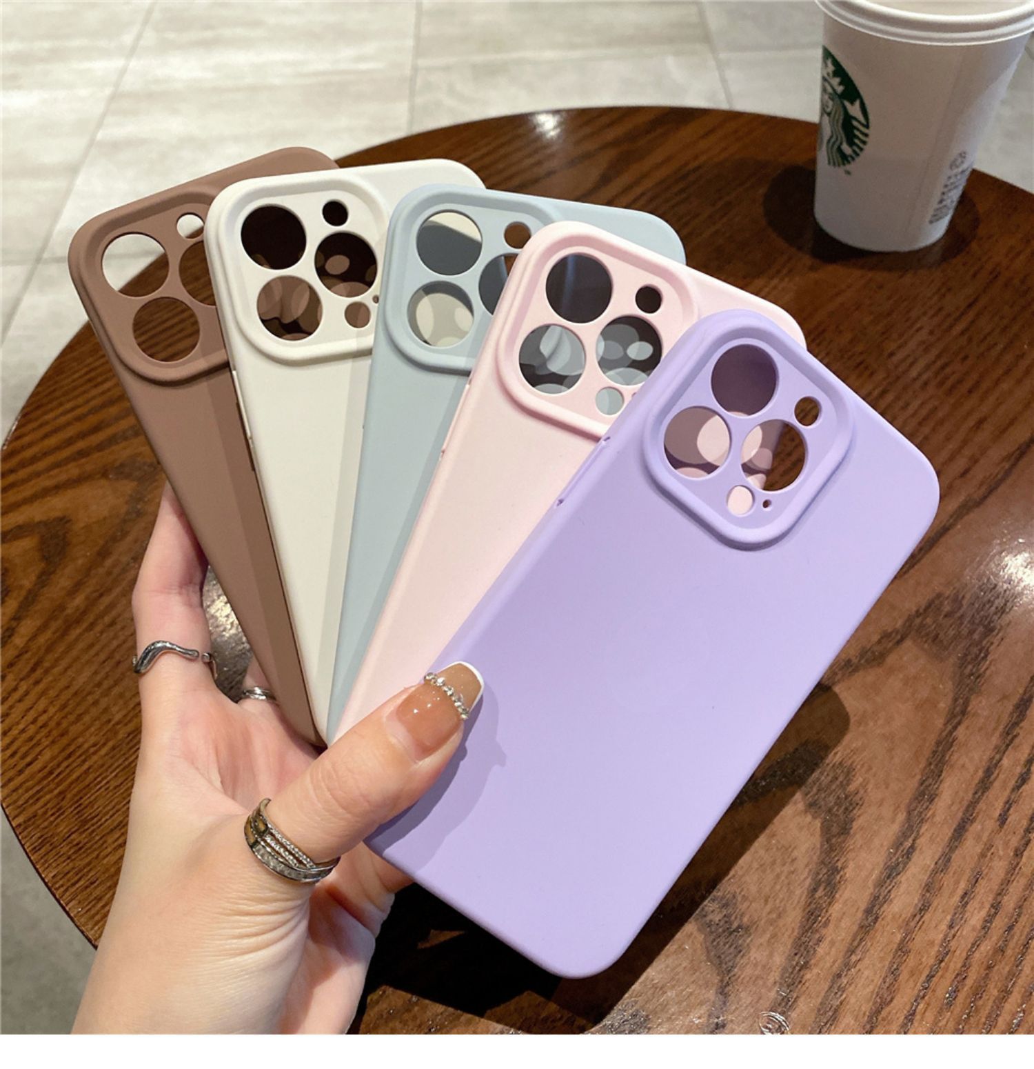 Ốp lưng iPhone 13/14 Pro Max silicon lỏng chống rơi 12 chiều đơn giản — Silicone màu trắng cổ, Graphite màu xám Silicone màu trơn, Khói xanh xám silicon màu trơn, Màu trắng hồng Silicone màu trơn chi tiết 6