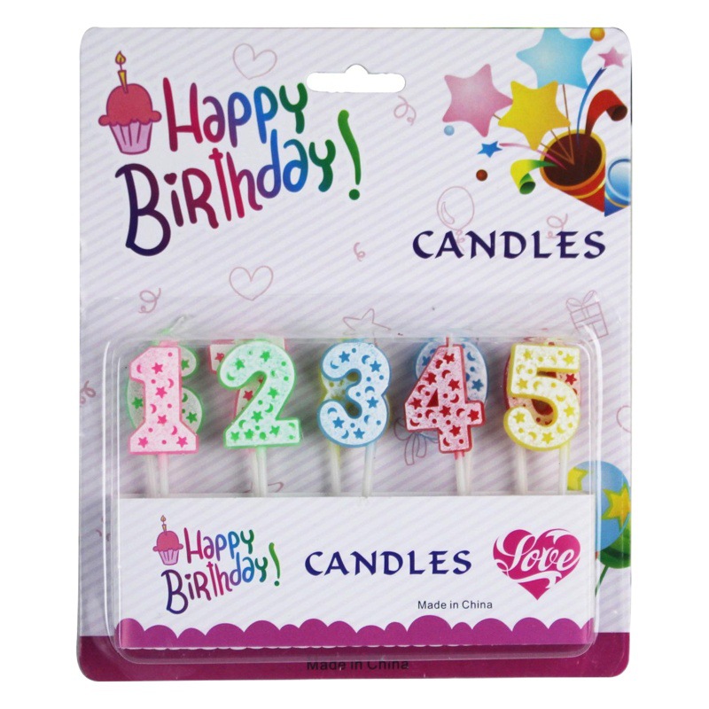 Vela al por mayor de fábrica estrella de cinco puntas Luna 0-9 cumpleaños digital DIY creativo fiesta pastel vela digital