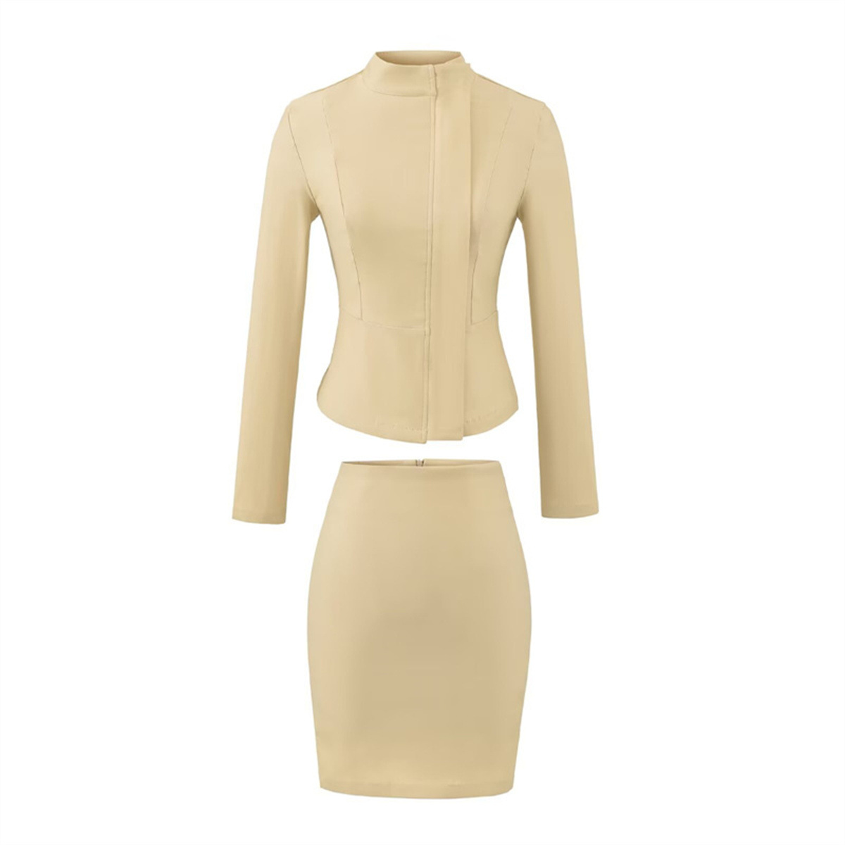 辣妹职业套装女气质御姐性感立领西装上衣小外套包臀半身裙两件套