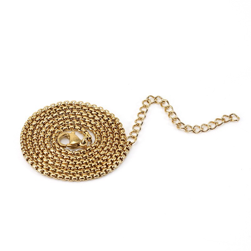 Collier homme perles carrées titane et acier inoxydable_voghion.com