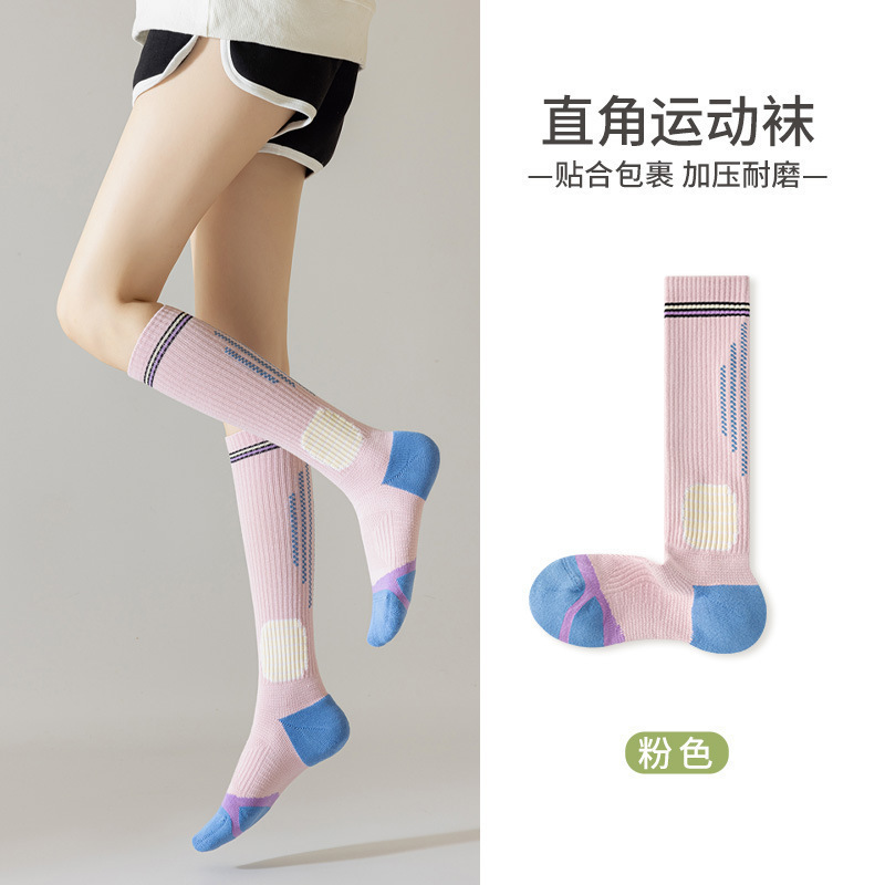プロのフィットネス圧縮ソックス女性のためのロングチューブ圧縮ランニングバスケットボール縄跳びフィットネスふくらはぎソックス脚弾性ソックス|undefined