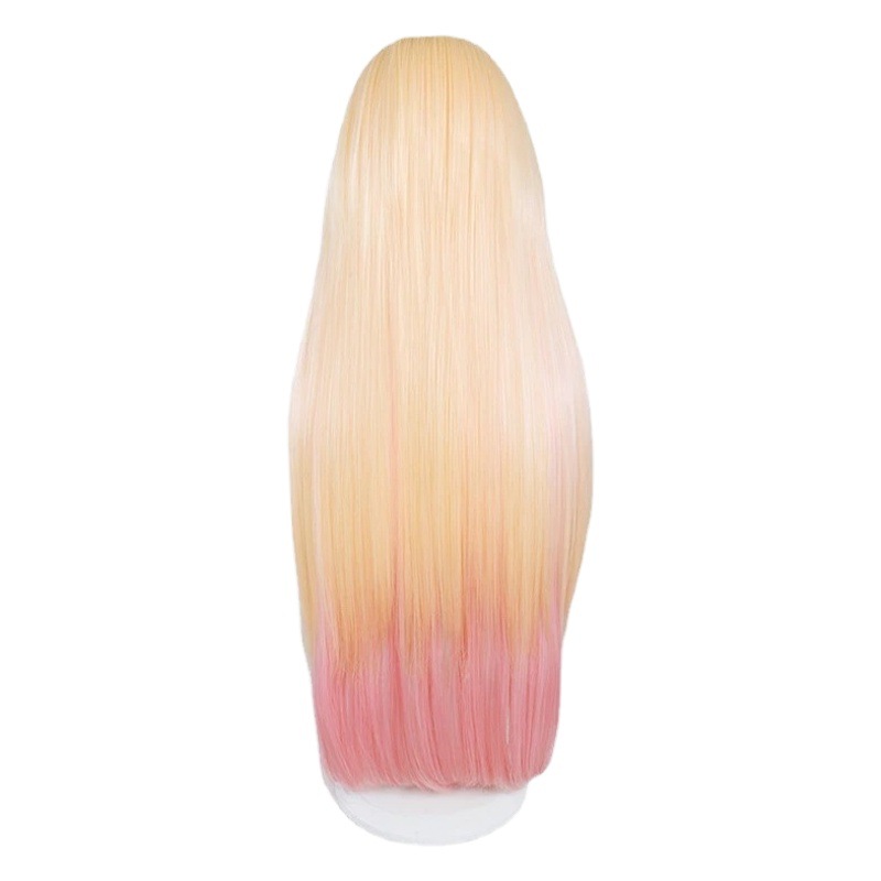 Vestirse muñeca caída en el amor peluca femenina Señor Xi duochuan Haimeng peluca amarillo degradado Rosa pelo largo y recto