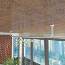 KBQ1铁艺户外晒衣被杆简易阳台固定晾衣杆单杠式室内吊顶墙上挂衣