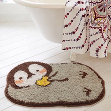 卡通吸水地垫可爱企鹅卫生间防滑吸水脚垫子家用厕所门口浴室地毯
