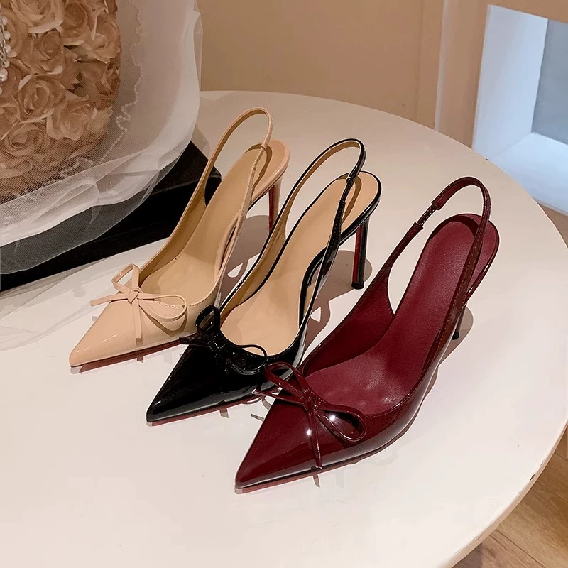 Баотоу сандалии 2025 весна и лето новый бант на красном фоне