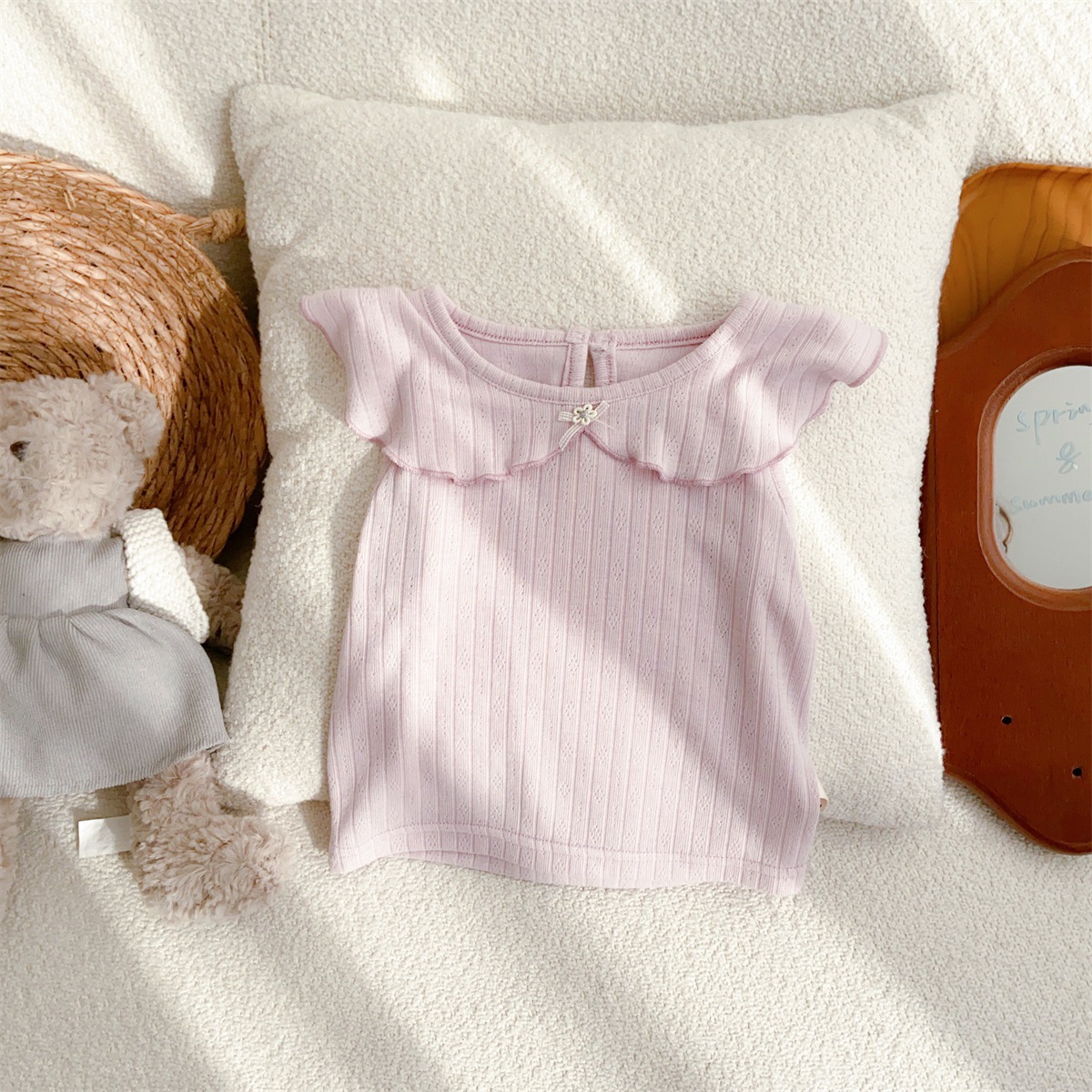 Verano nuevo estilo pequeño mes estilo occidental pequeño traje lunares protector solar chaleco ligero sin mangas vestido de media longitud traje de tres piezas