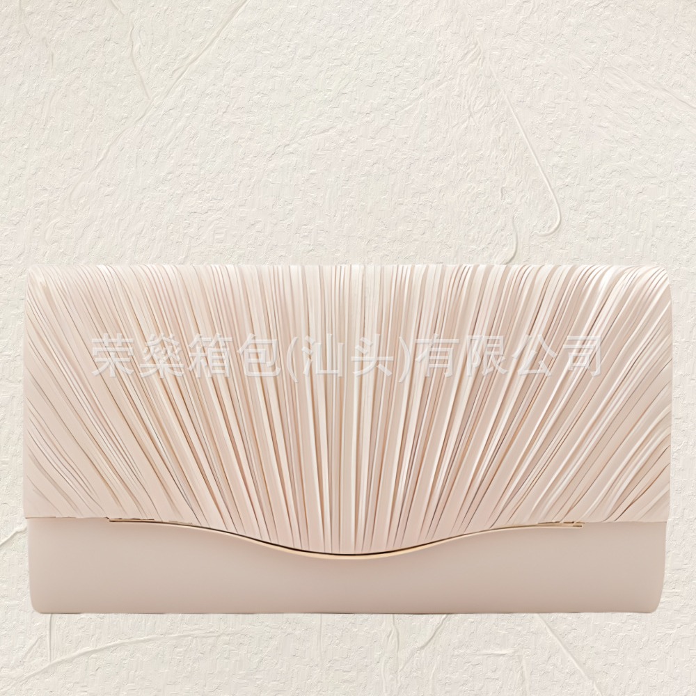 Bolso de banquete de hardware plisado europeo y americano de estilo japonés, bolso de vestido, bolso de mano, bolso de cena, bolso de fiesta de alta gama, bolso de club