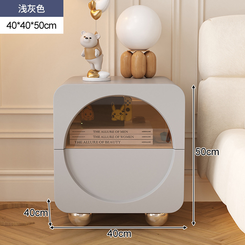 Estilo crema mesita de noche luz dormitorio de lujo simple moderno diseñador creativo de madera maciza pequeñas niñas mesita de noche